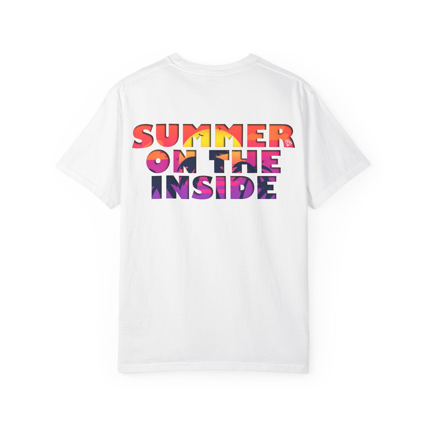 Summer on the Inside T-Shirt (3 colours) - Unisex Garment-Dyed Tee, Casual Wear, Beach Look, Gift for Friends, Summer Vibes, Colorful Apparel