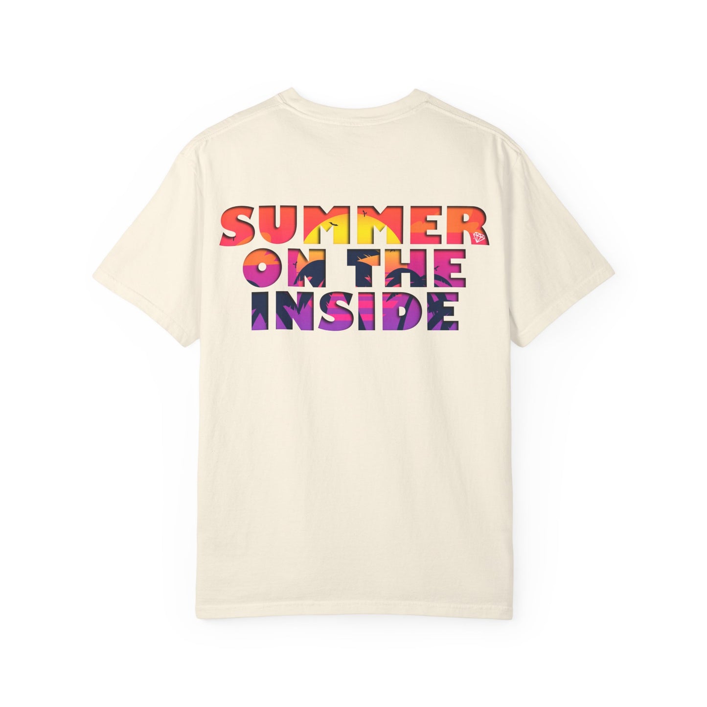 Summer on the Inside T-Shirt (3 colours) - Unisex Garment-Dyed Tee, Casual Wear, Beach Look, Gift for Friends, Summer Vibes, Colorful Apparel