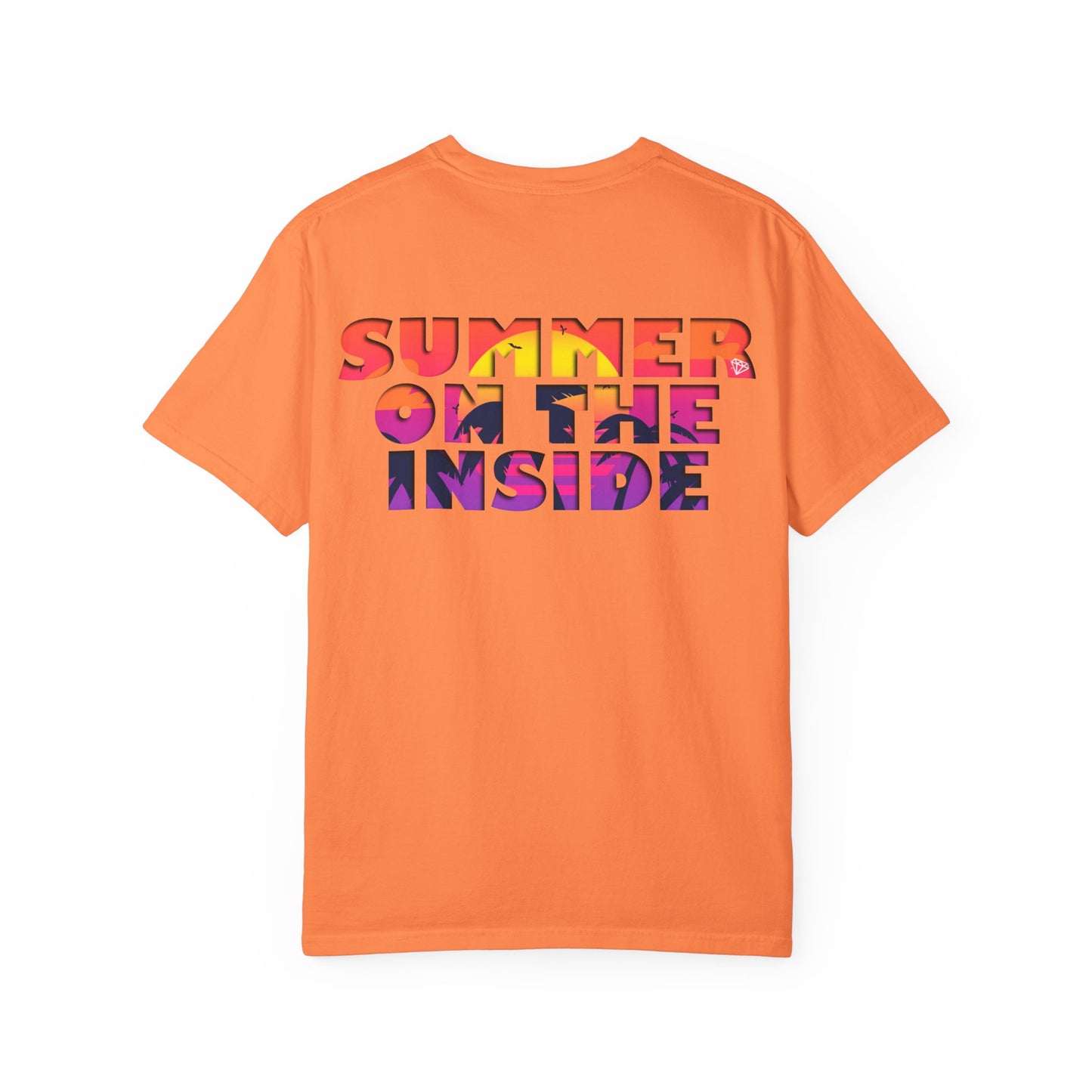 Summer on the Inside T-Shirt (3 colours) - Unisex Garment-Dyed Tee, Casual Wear, Beach Look, Gift for Friends, Summer Vibes, Colorful Apparel