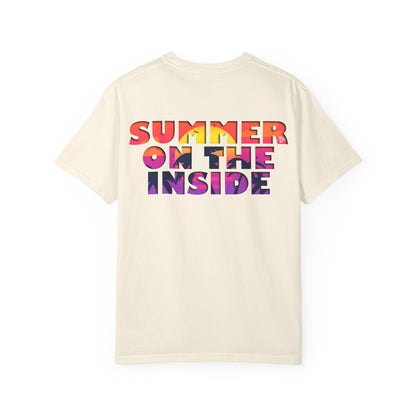 Summer on the Inside T-Shirt (3 colours) - Unisex Garment-Dyed Tee, Casual Wear, Beach Look, Gift for Friends, Summer Vibes, Colorful Apparel
