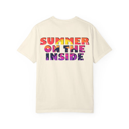 Summer on the Inside T-Shirt (3 colours) - Unisex Garment-Dyed Tee, Casual Wear, Beach Look, Gift for Friends, Summer Vibes, Colorful Apparel
